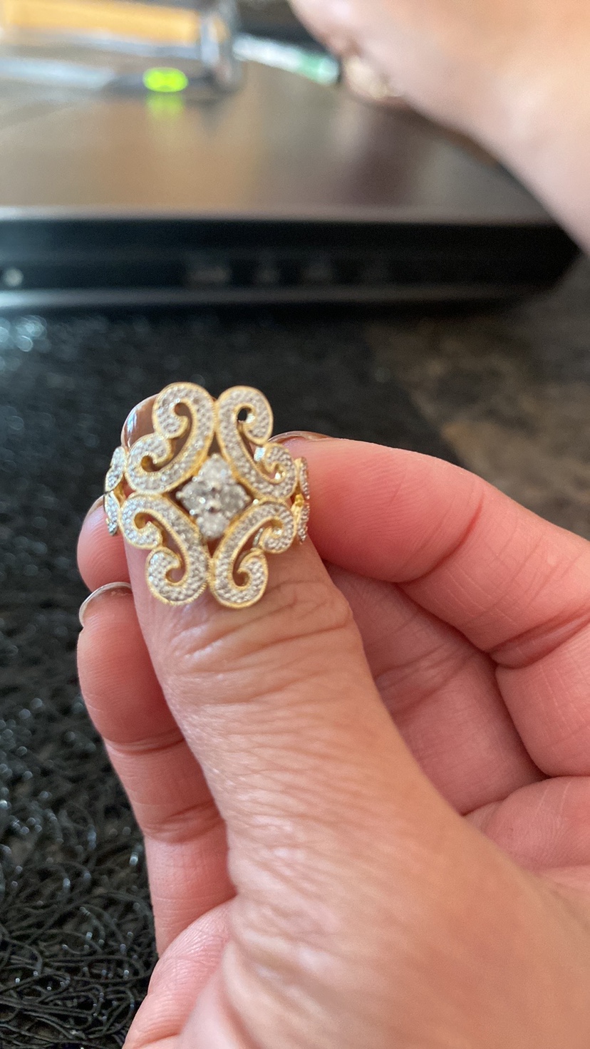 14K Gold 0.50ct Diamond Open Work Design Band Ring thumbnail