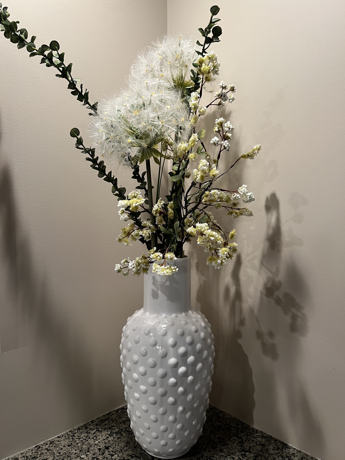 Ceramic Pot with arranged flowers