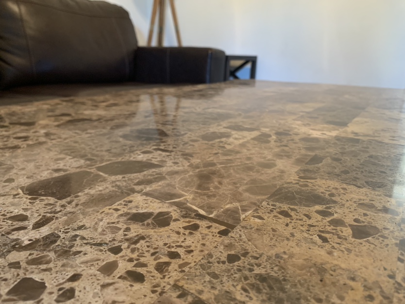 Vintage Marble Top Coffee Table Brown - photo 4