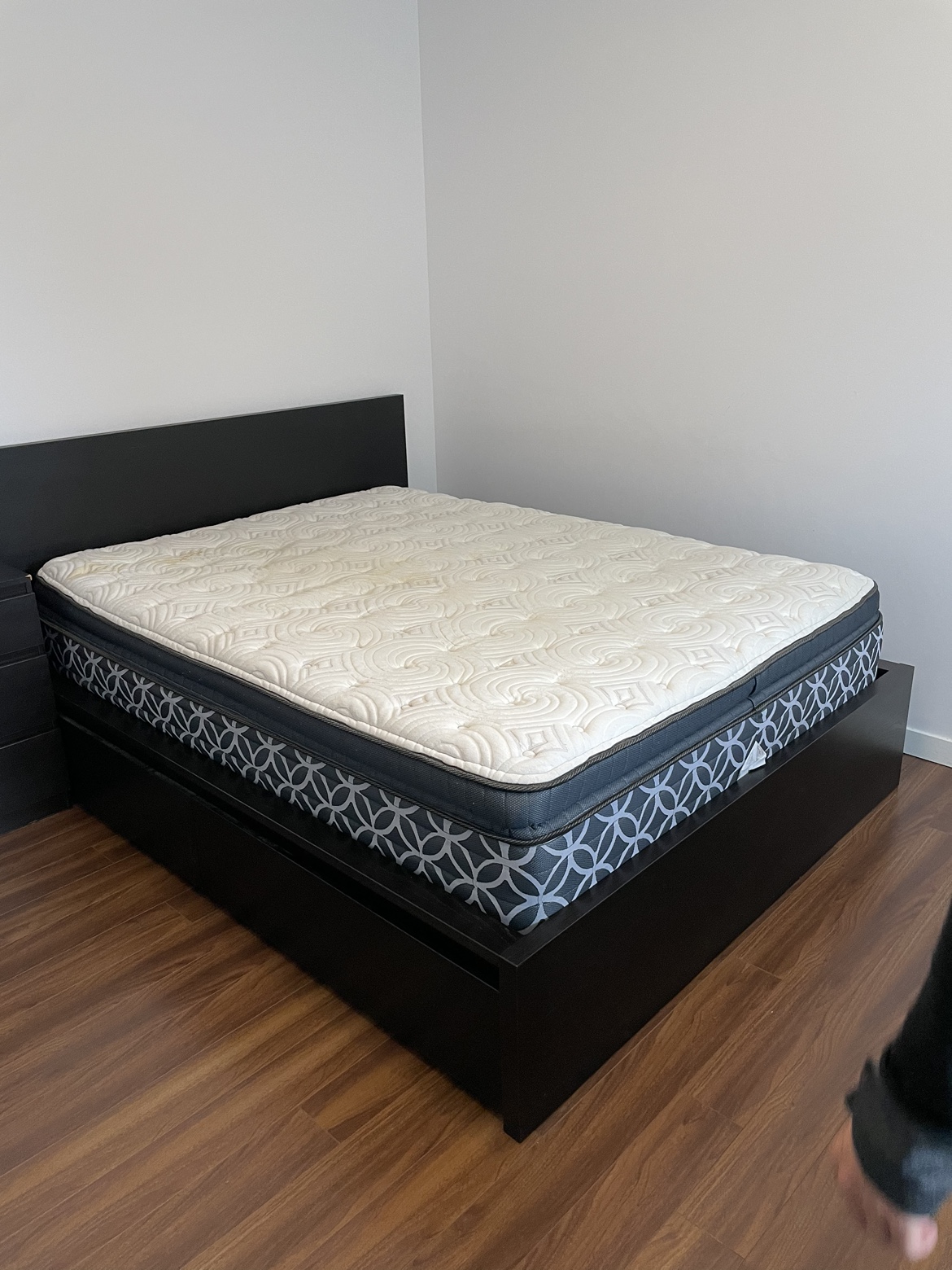 IKEA bed frame with storage and headboard, Queen