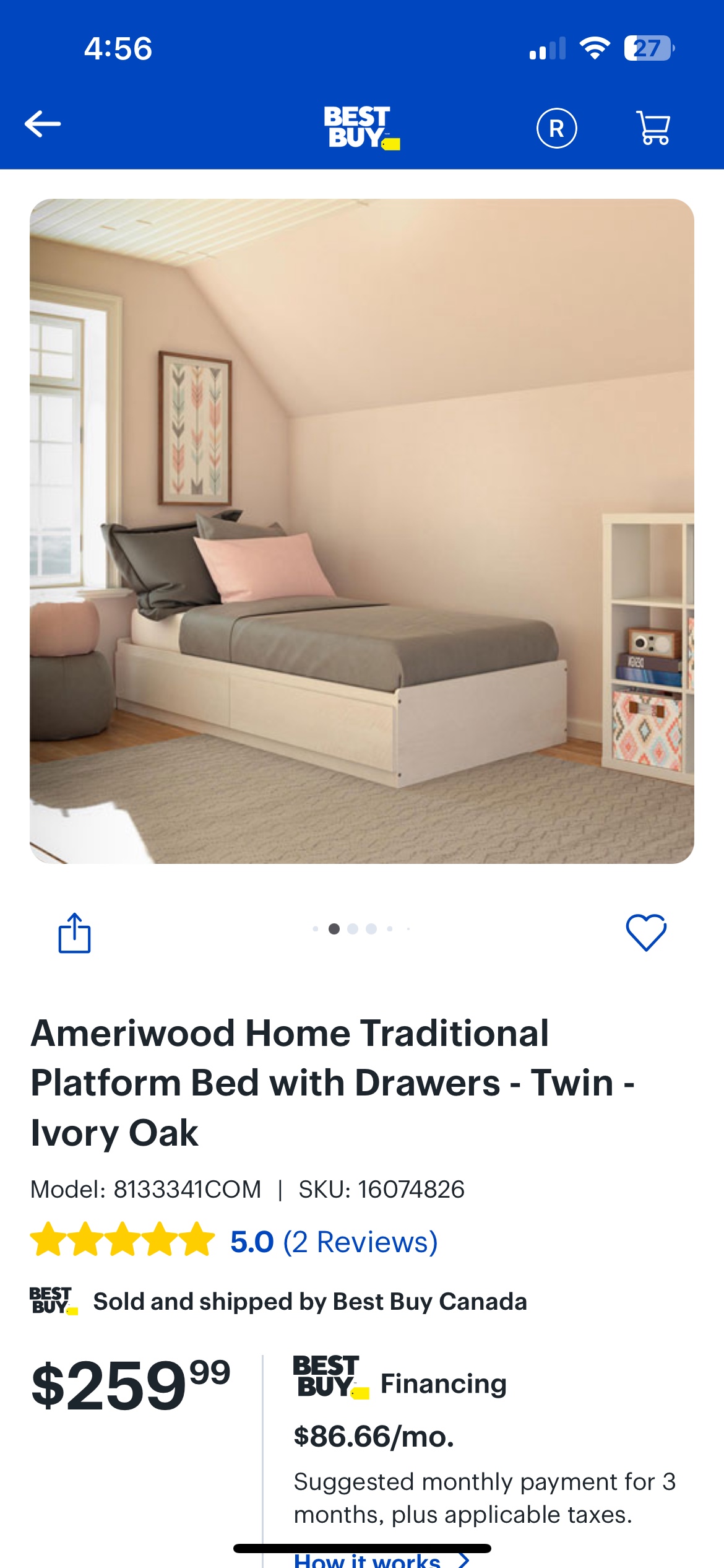 Twin bed frame with drawers - photo 4