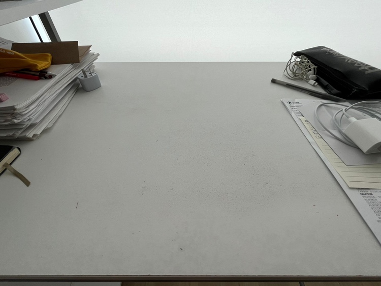 White desk with side shelves - photo 3
