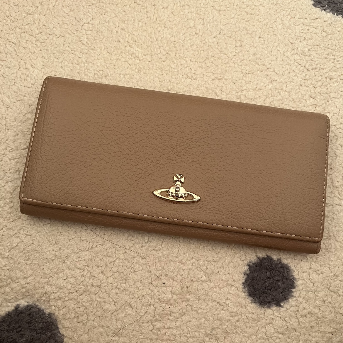 Vivienne Westwood Classic leather credit card wallet beige thumbnail