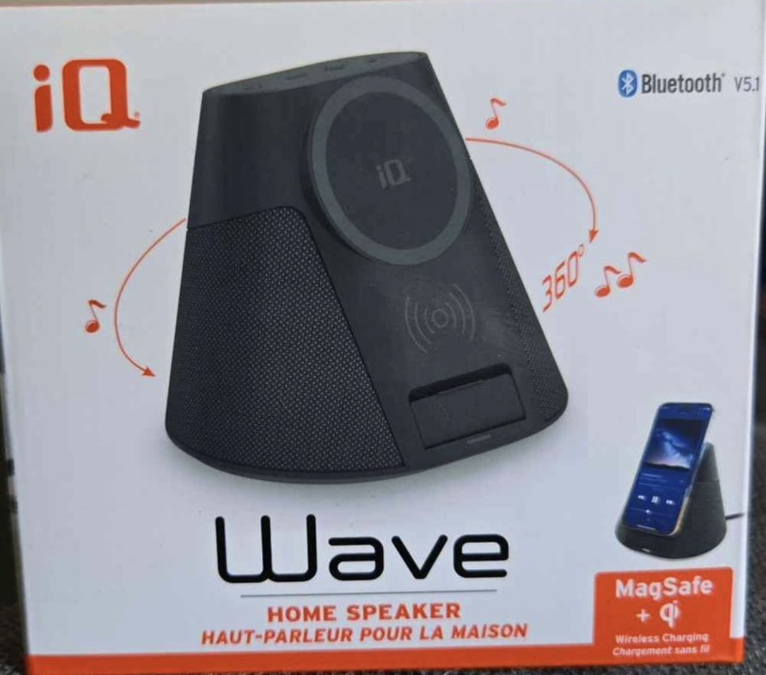 BNIB iQ Wave Home Speaker and Wireless Charger image indicator(4)