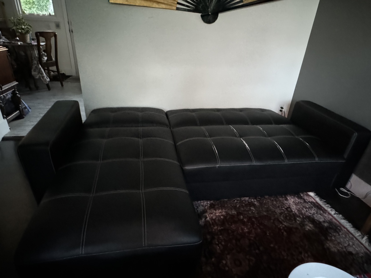 Leather Couch with storage - photo 4