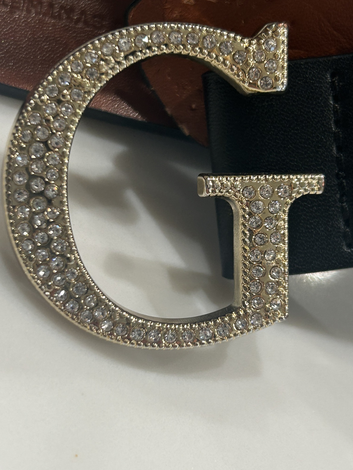 Guess belt with crystals all over buckle - photo 2
