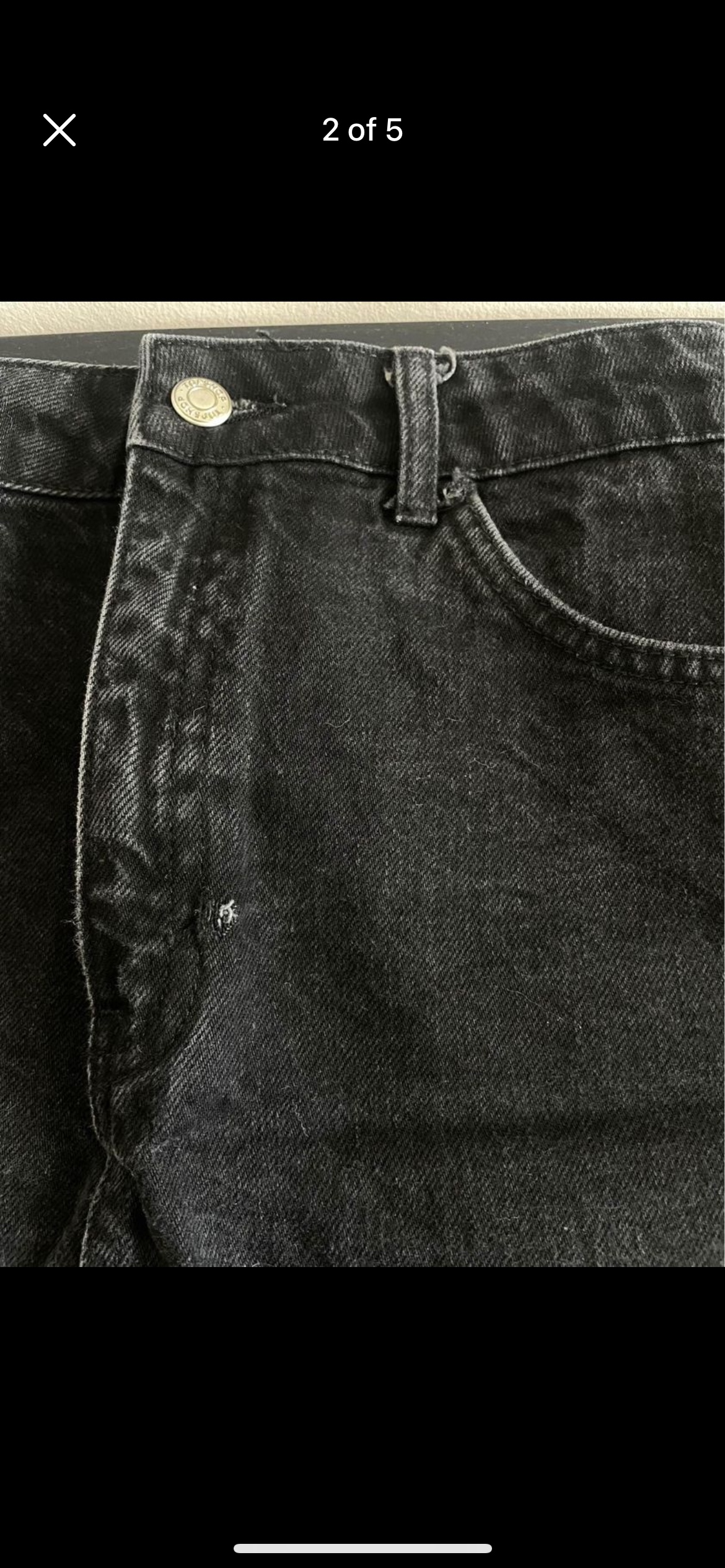 Topshop black denim skirt - Size 4 image indicator(2)