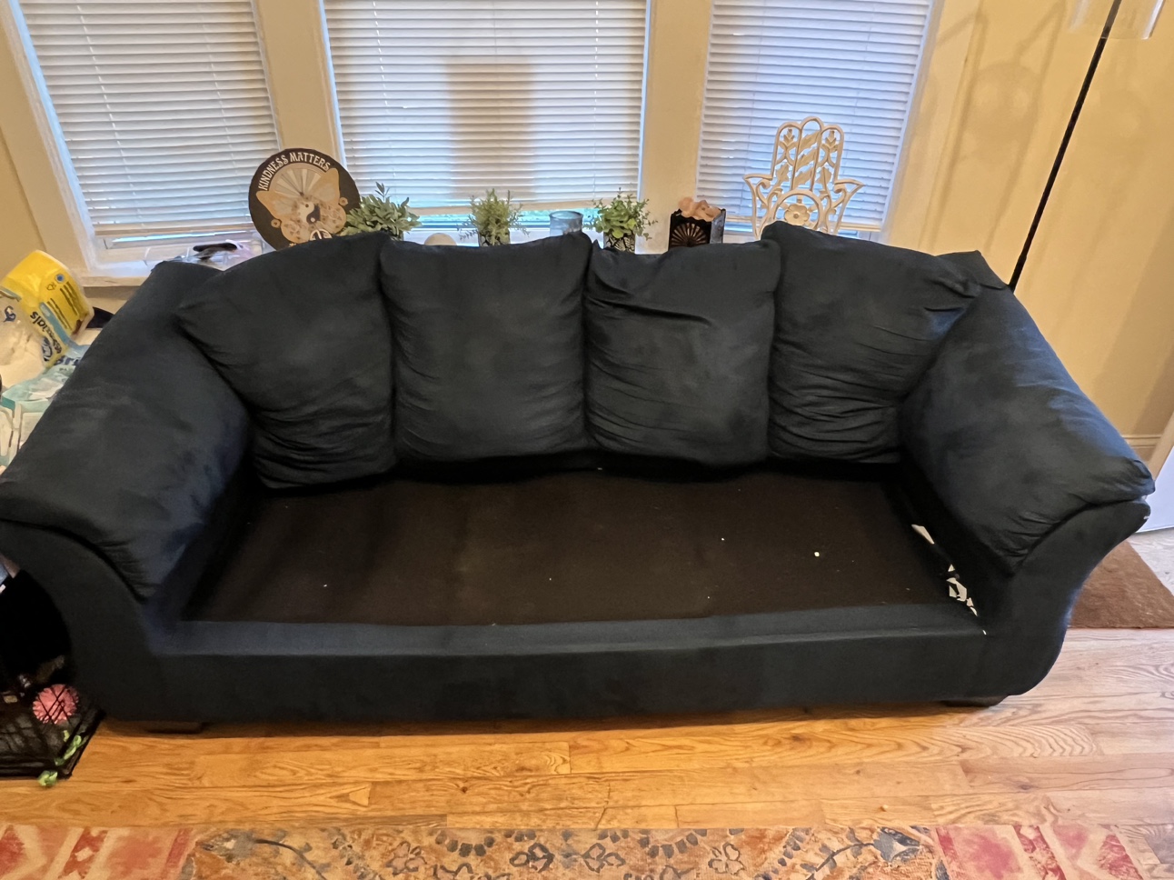 Navy Blue L Shape Couch - photo 3
