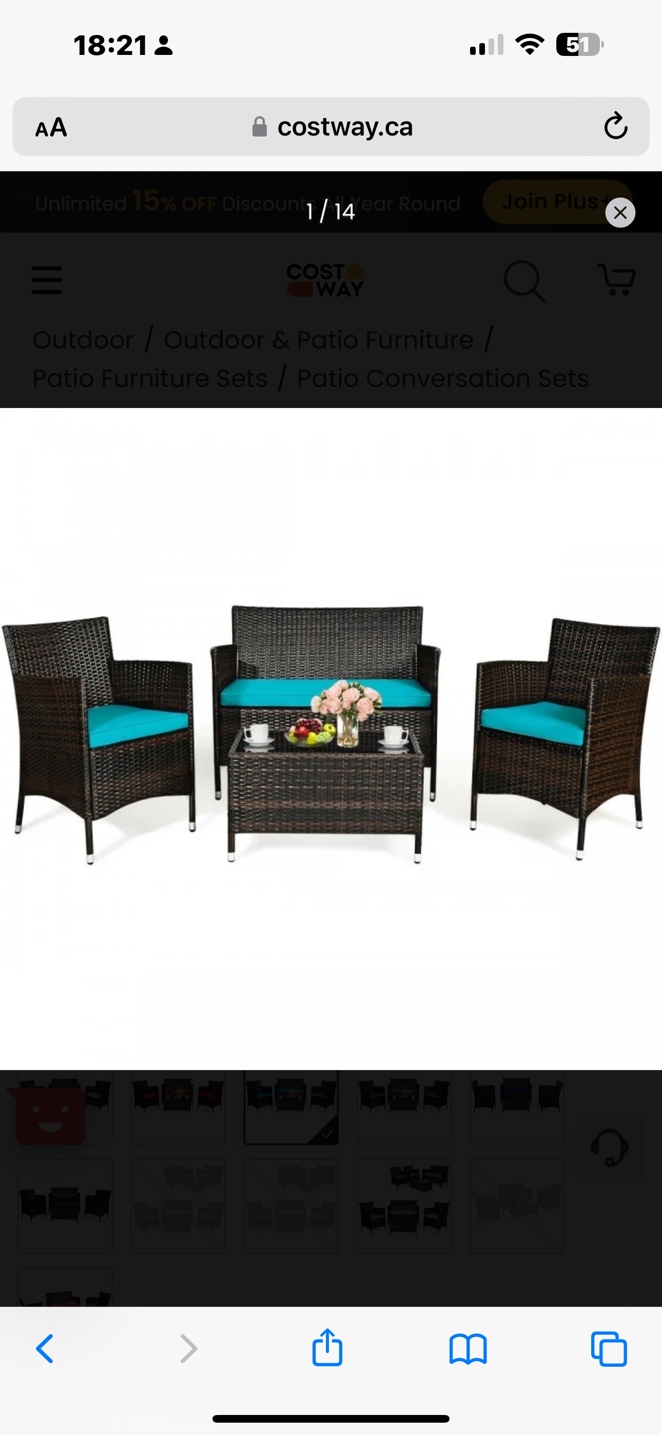 62% off 4 pieces outdoor rattan sofa set with glass coffee table