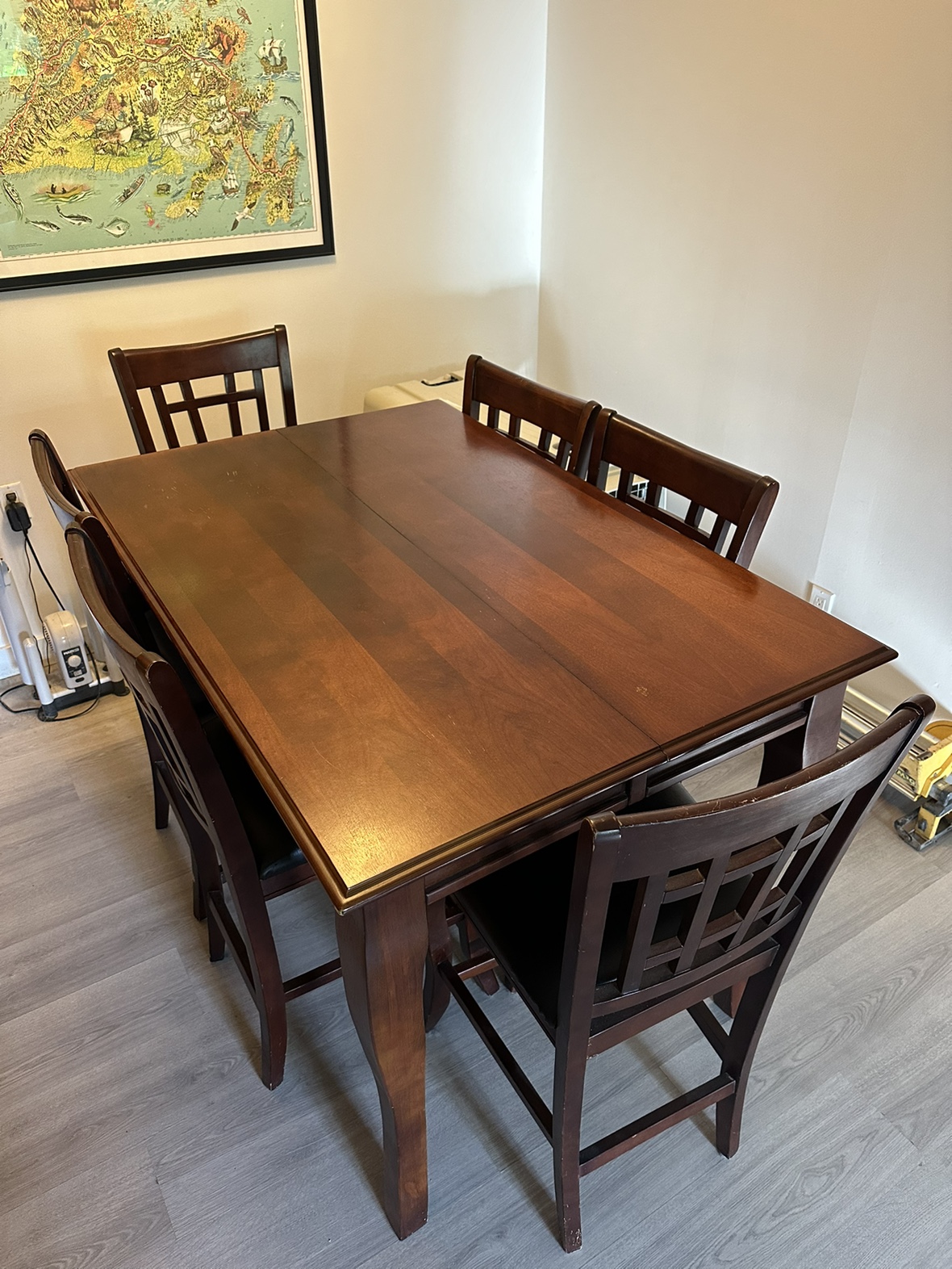 Solid Wood Dining Table w/ 6 chairs