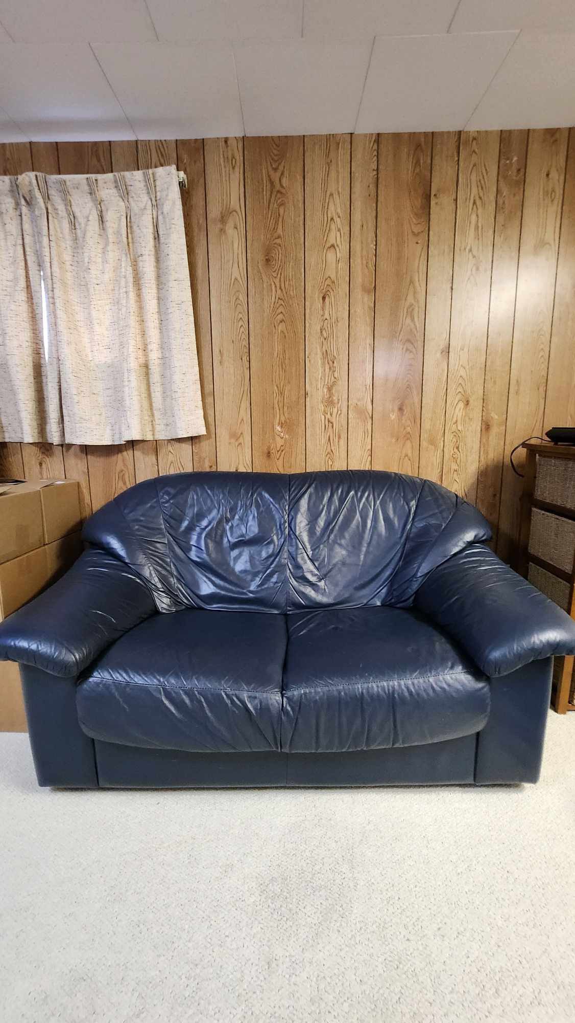 Leather love seat