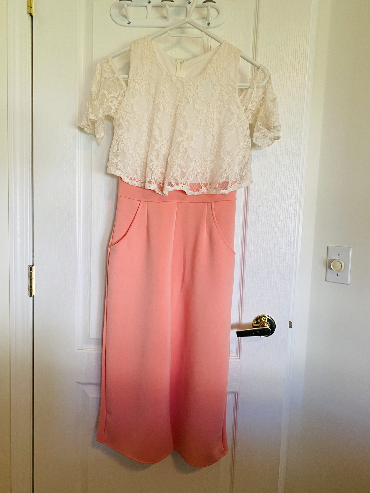 Jumpsuit off white and peach