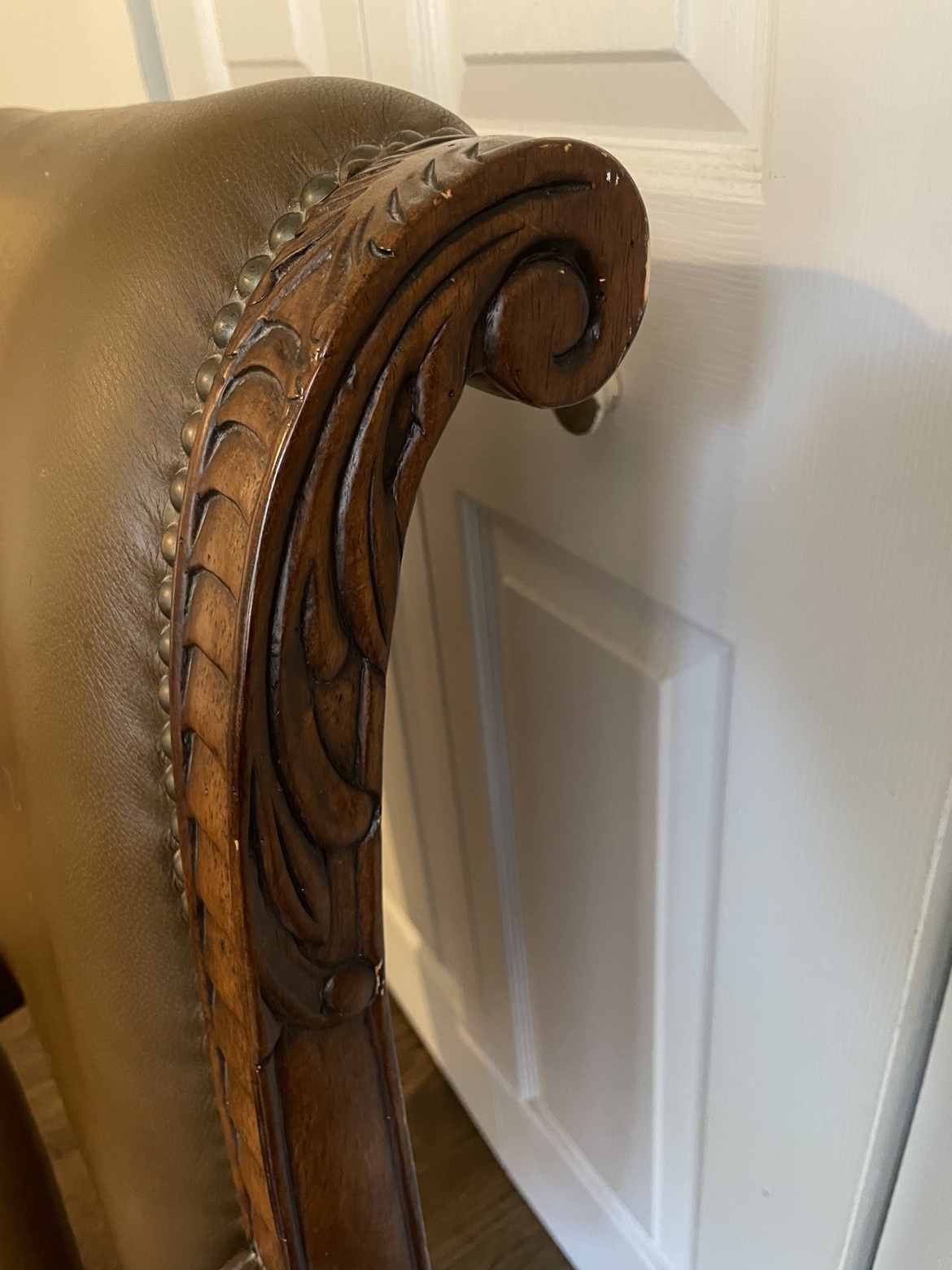 Brown leather vintage desk chair - photo 5