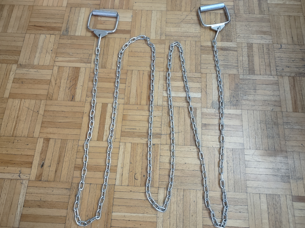 Fitness /Gym Steel Chain with Steel Handles (Detachable)
