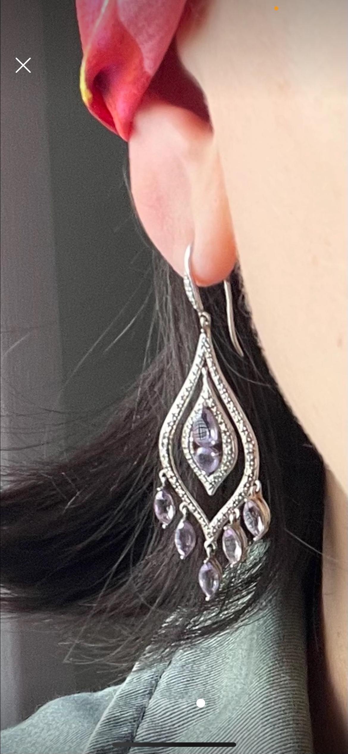 Silver earrings with Amethyst image indicator(2)