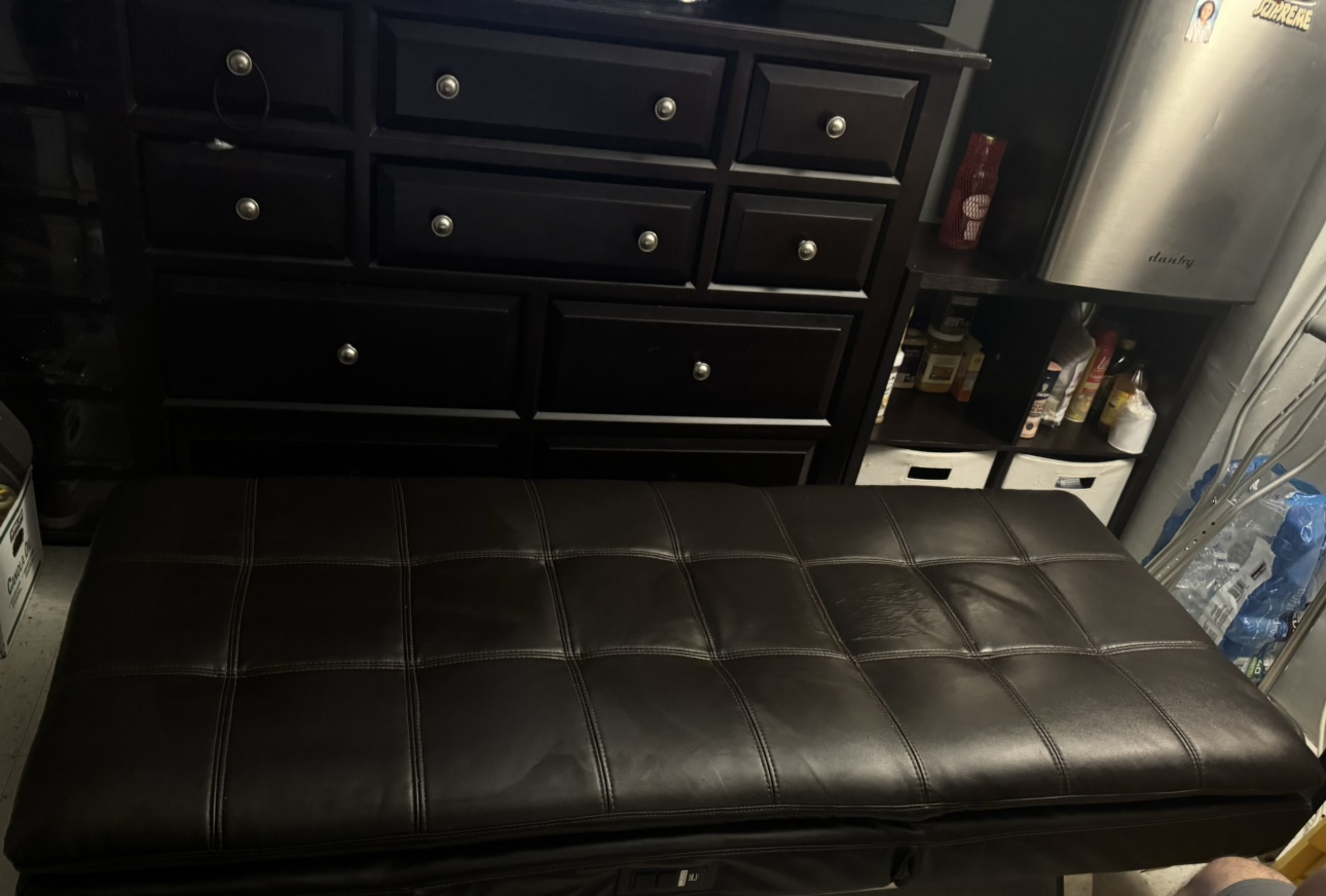 Dark brown Leather chaise - photo 5