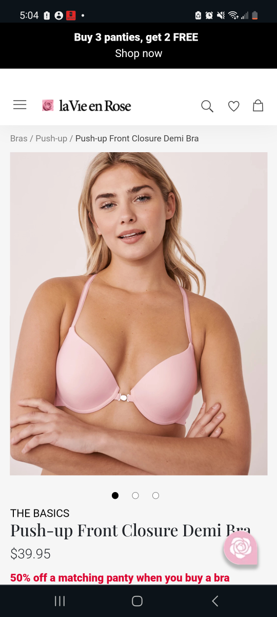 la Ve en Rose Push up closure Demi bra (34A) thumbnail