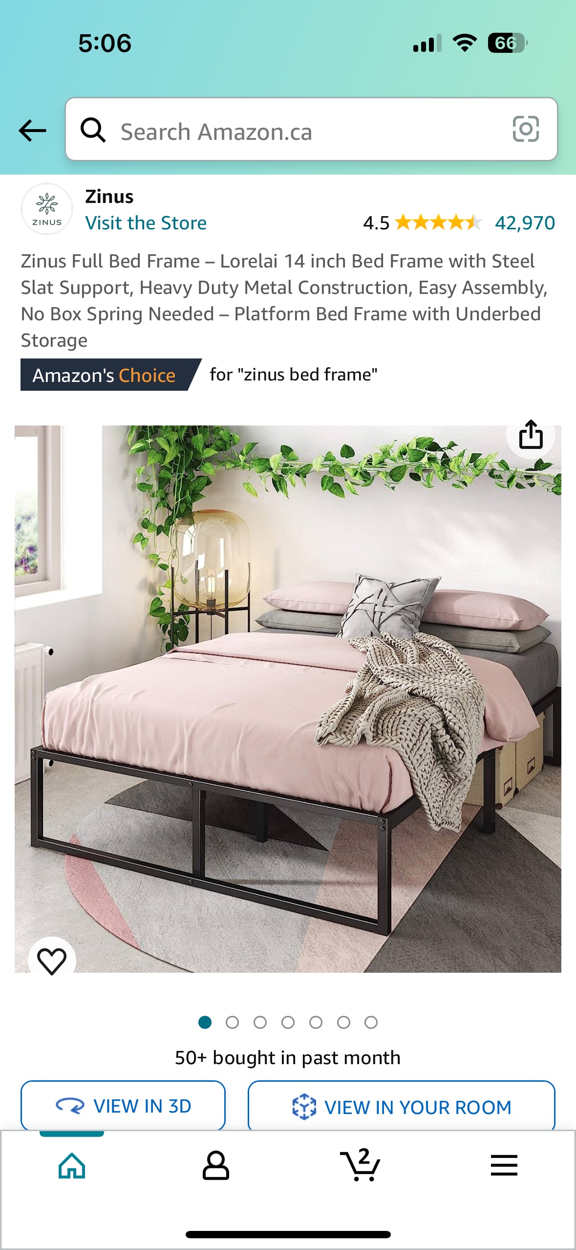 Metal Bed frame Queen size thumbnail