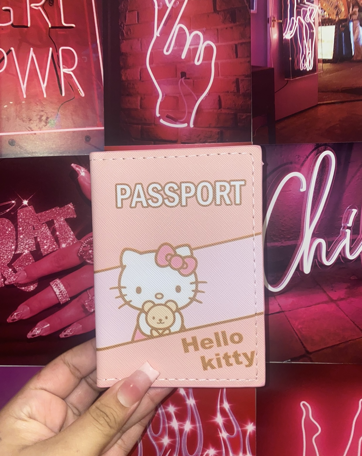 Hello kitty passport holder & tote bag