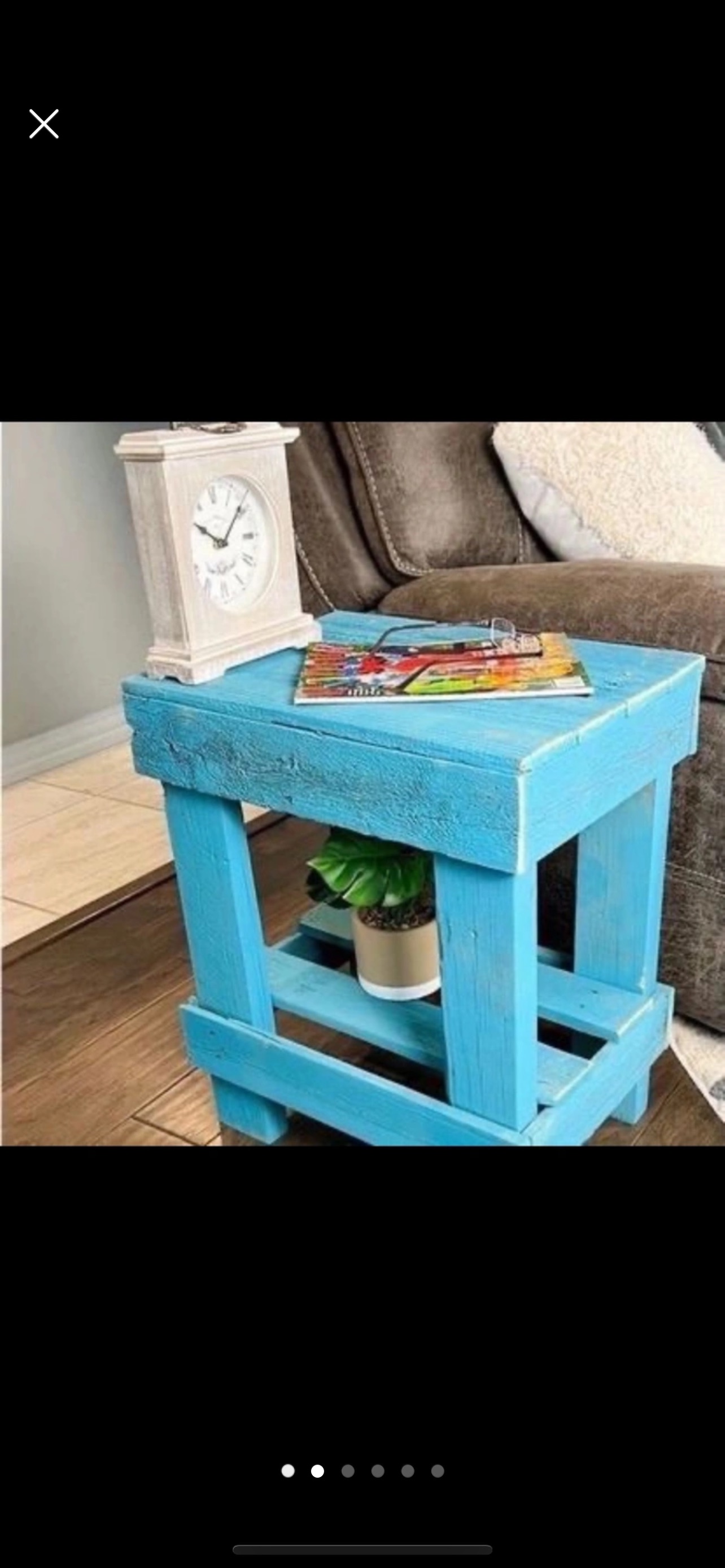 Brand New Set of 2 Turquoise Blue Side/End Tables thumbnail