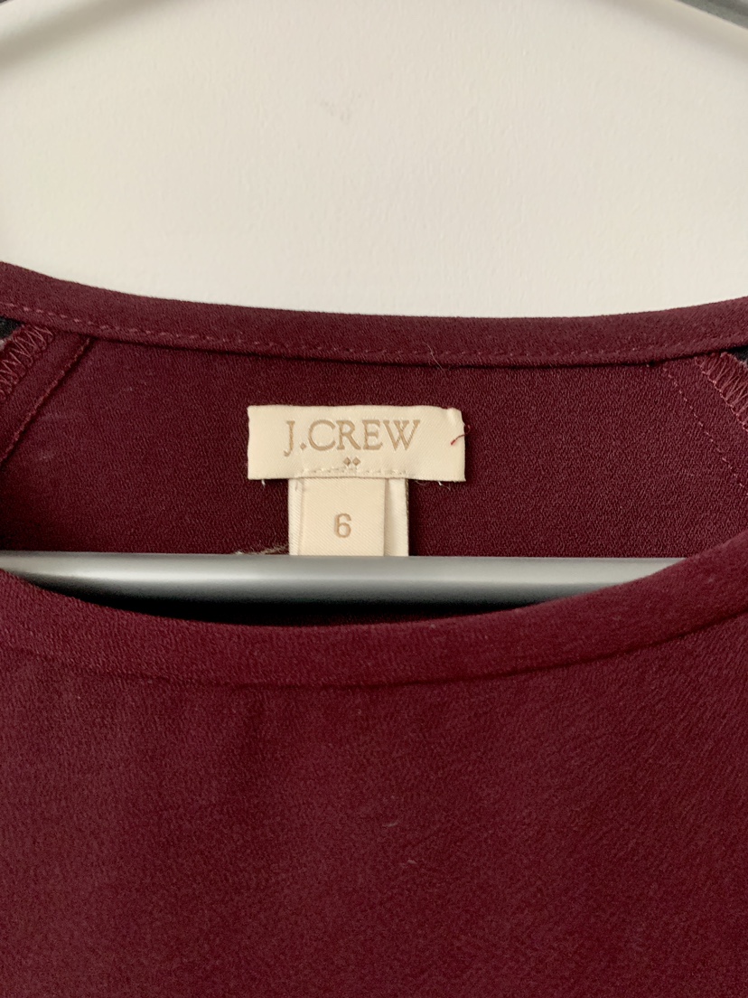 ‼️DECLUTTER SALE‼️ J.CREW color block contrast wine blouse image indicator(2)