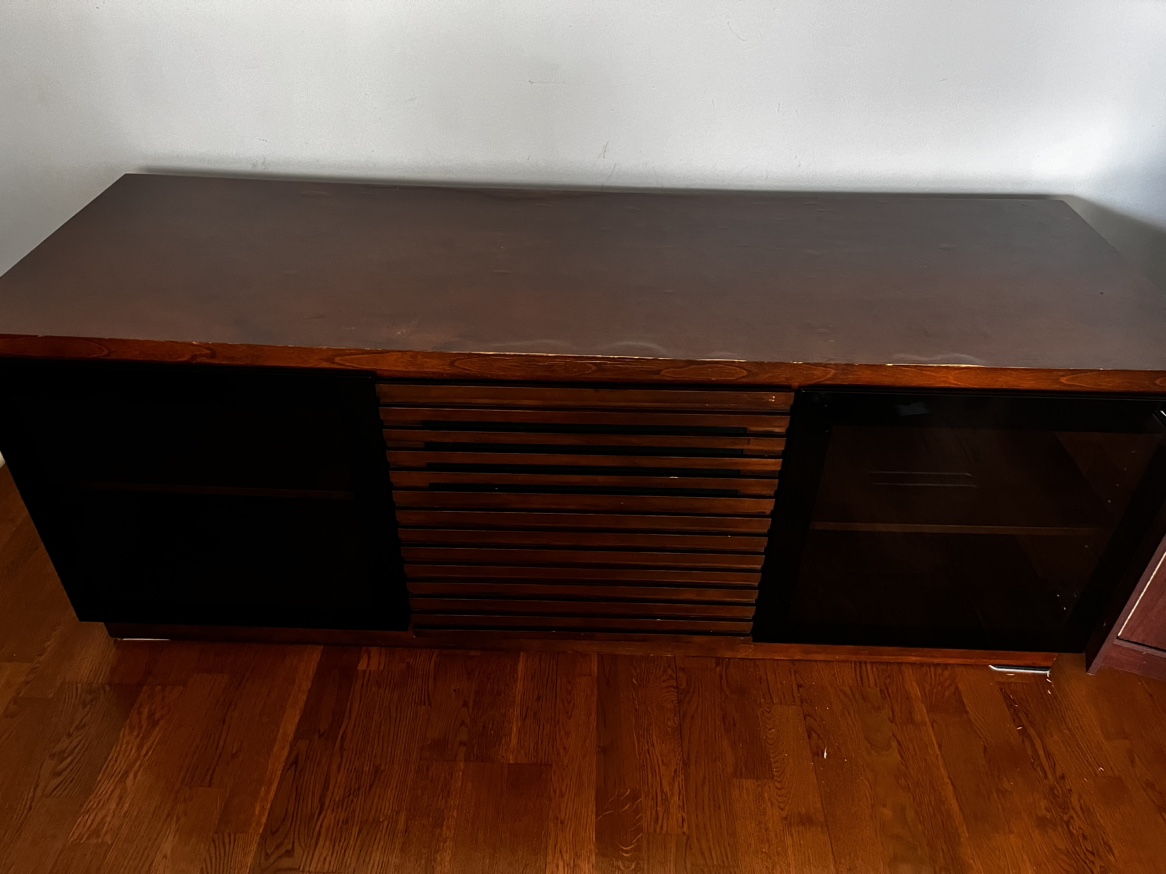 Solid wood TV unit in brown - photo 4