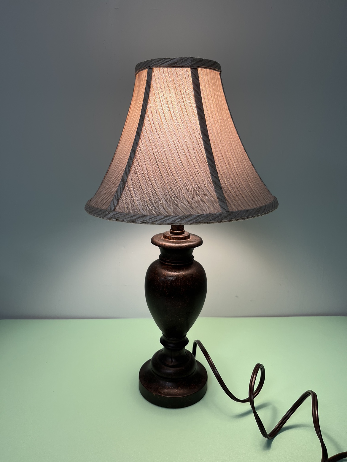 Chocolate Brown Lamp with Cream Lamp Shade