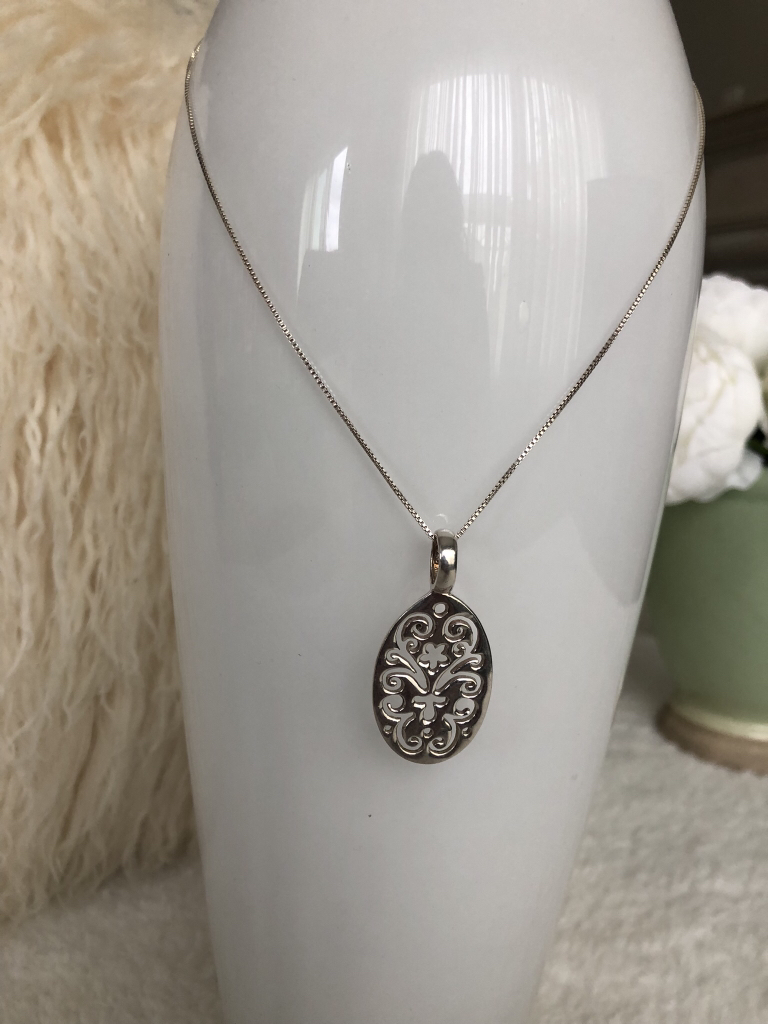 Sterling silver (925) pendant and necklace. - photo 2