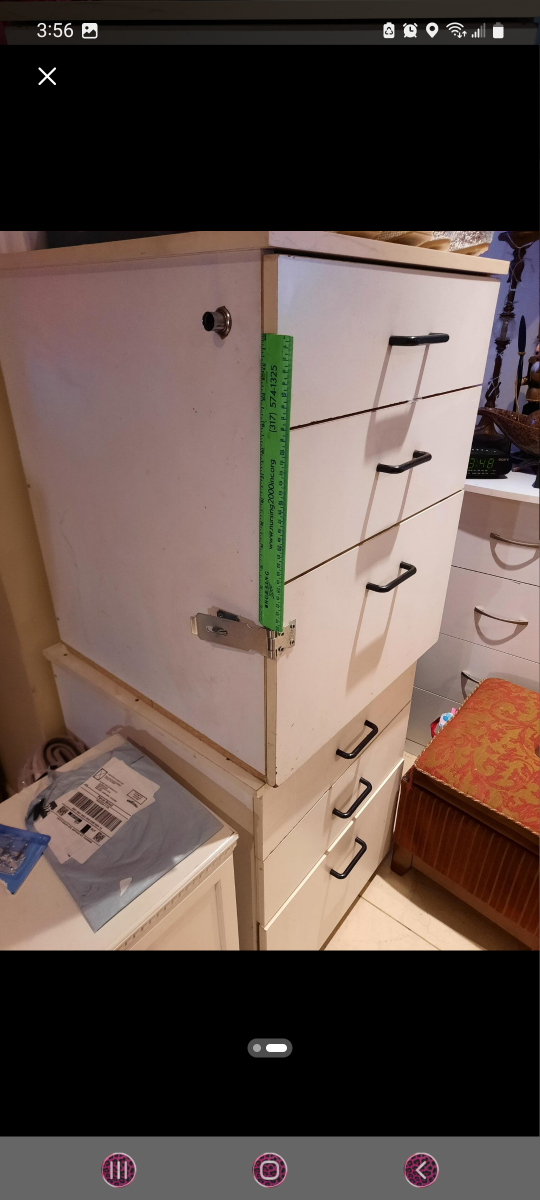 Large Office white 3 drawers bottom file cabinet