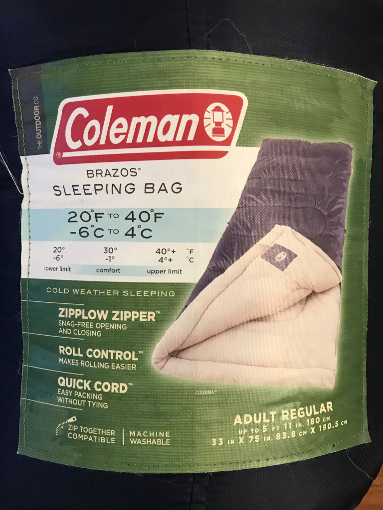 2 Coleman Brazos Sleeping Bag