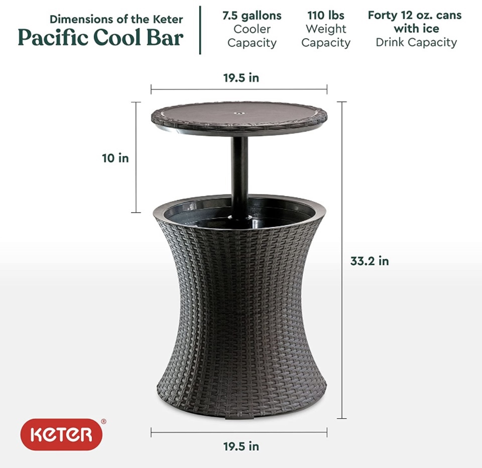Rattan Side Table and Cooler - photo 2