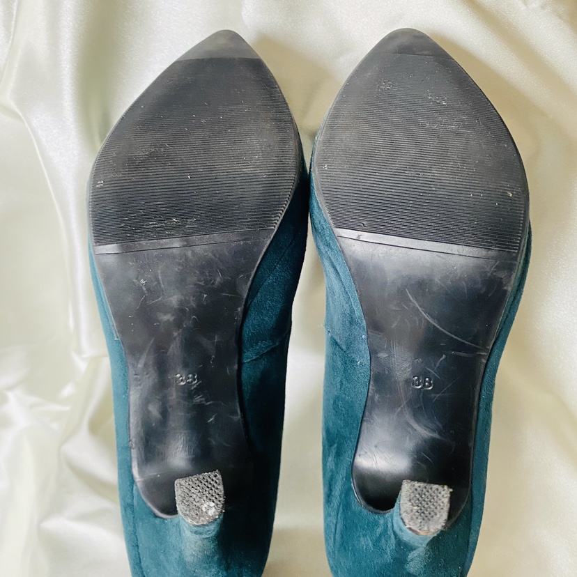 H&M Faux Suede Stiletto Pumps - Teal - photo 5