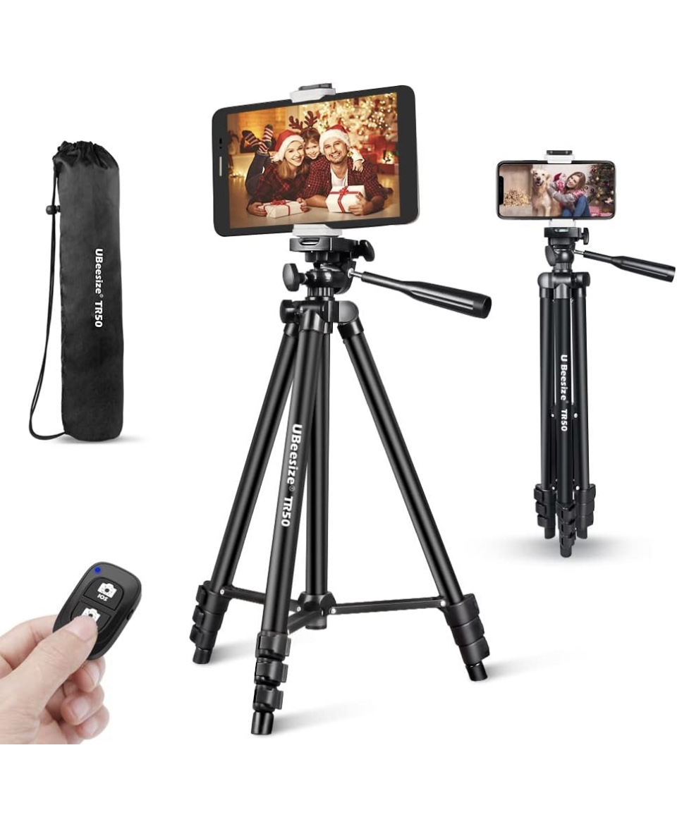 UBeesize Phone Tripod ( 50’’ Extendable ) with remote control image indicator(8)