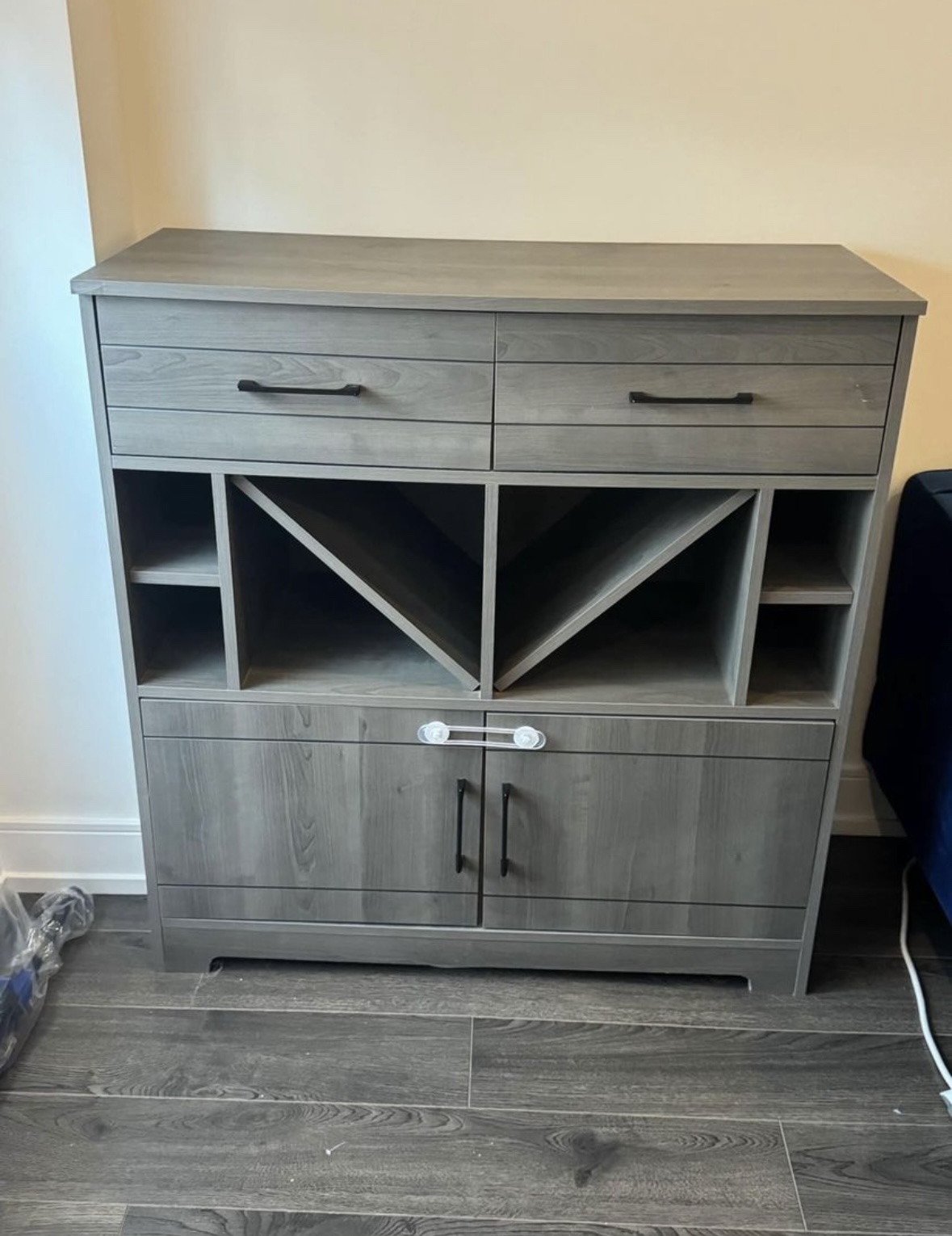 Bar with drawers and cabinets