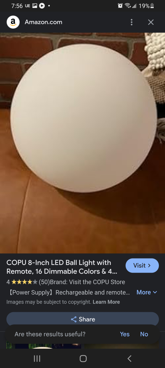 7 color changing ball light with remote thumbnail