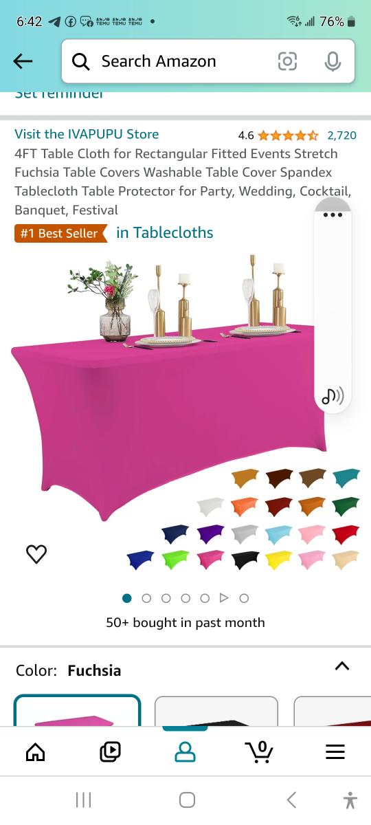 Brand new 4 ft table cloth for rectangular fitted events