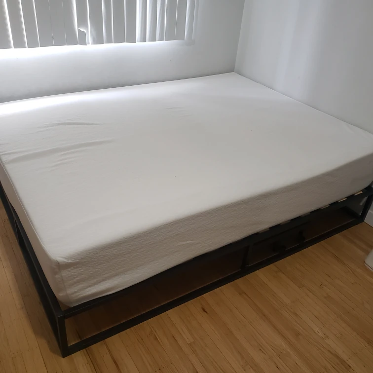Queen sized foam mattress and frame