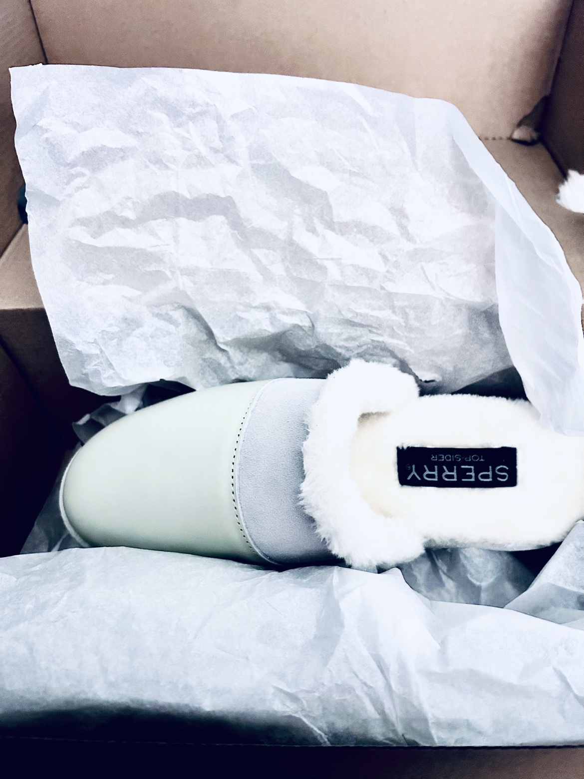 🎉🆕 IN BOX Sperry Women's Leather Suede Cape May Mule Ivory image indicator(3)