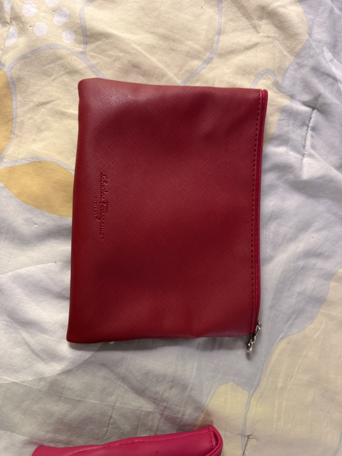 Red zip clutch