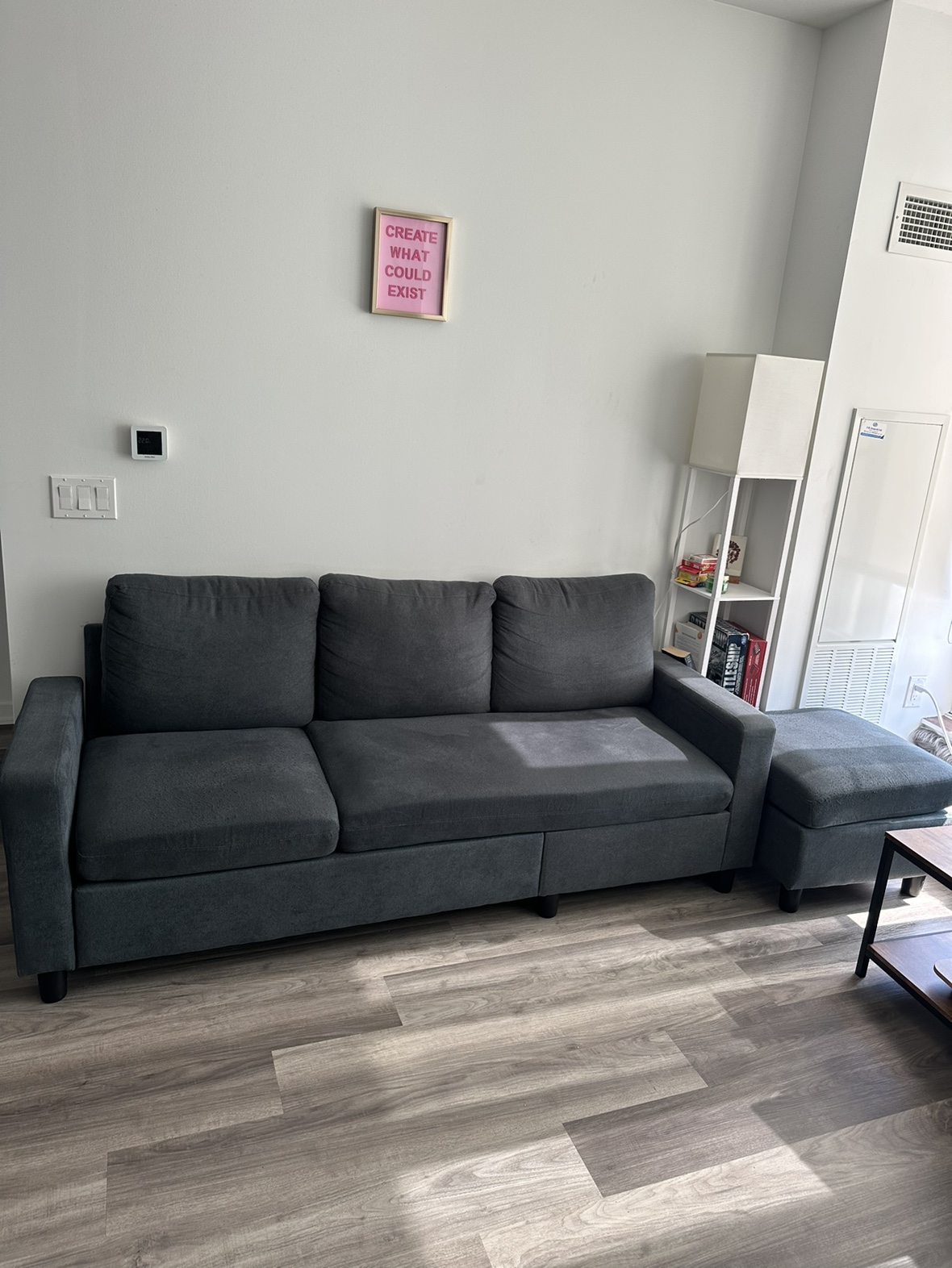 Grey sectional couch 3 seater - photo 3
