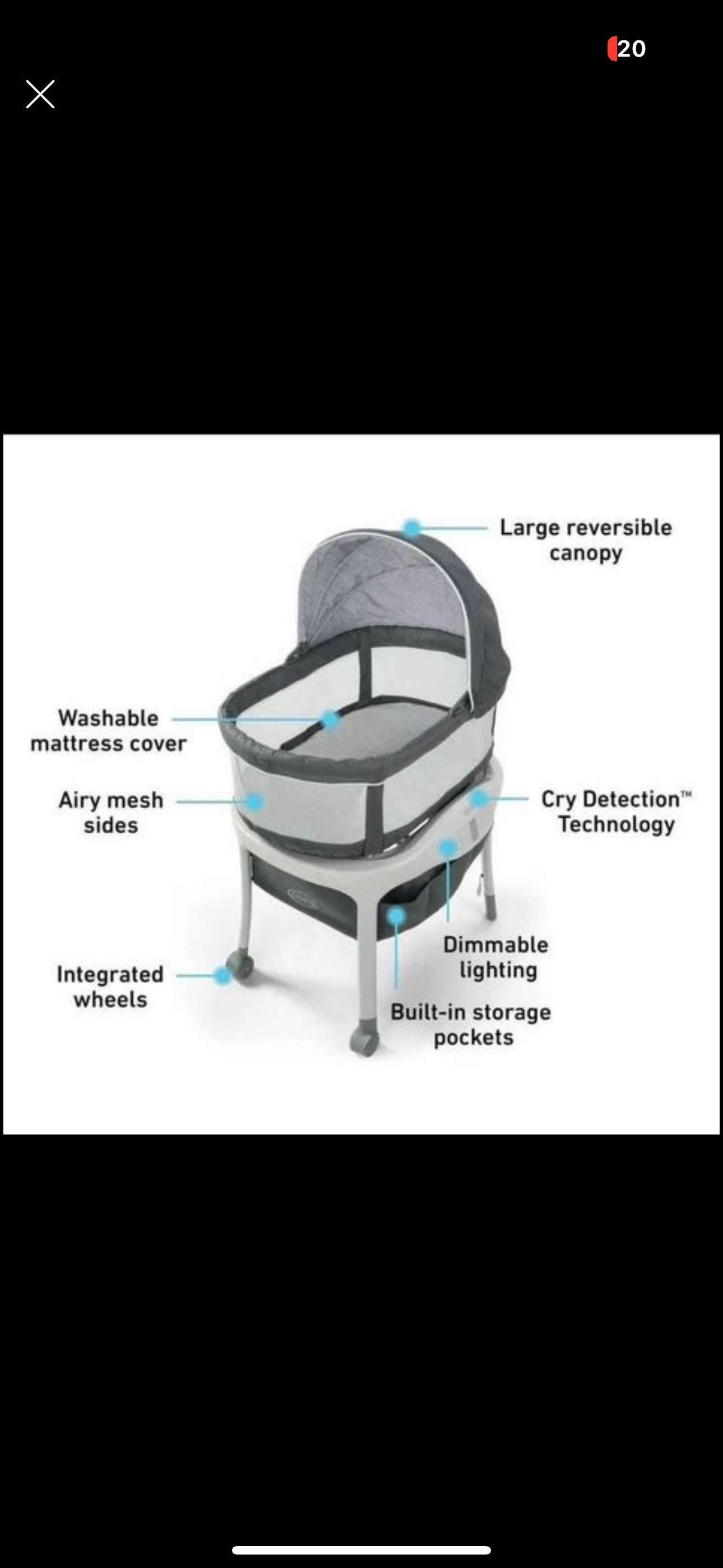 Graco Sense2Snooze Bassinet with Cry Detection Technology - photo 2
