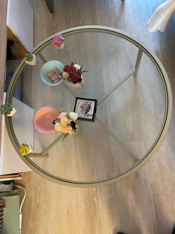 Glass center table (golden frame) - photo 2