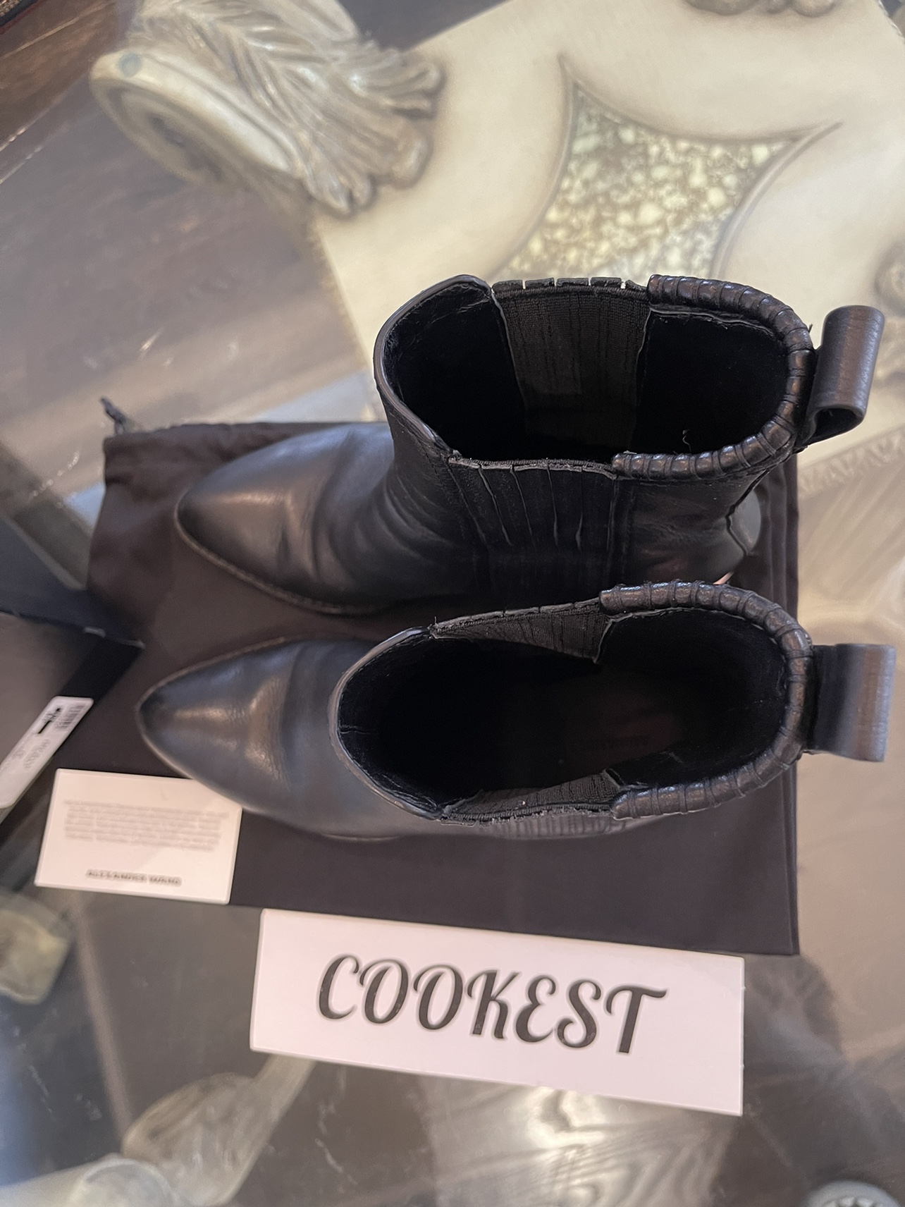 Authentic Alexander Wang Anouck Boots Black Leather Rose Gold image indicator(5)