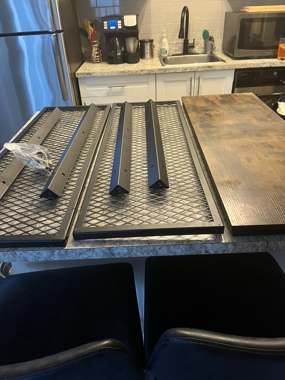 3 Tier metal and wood console Table - photo 4