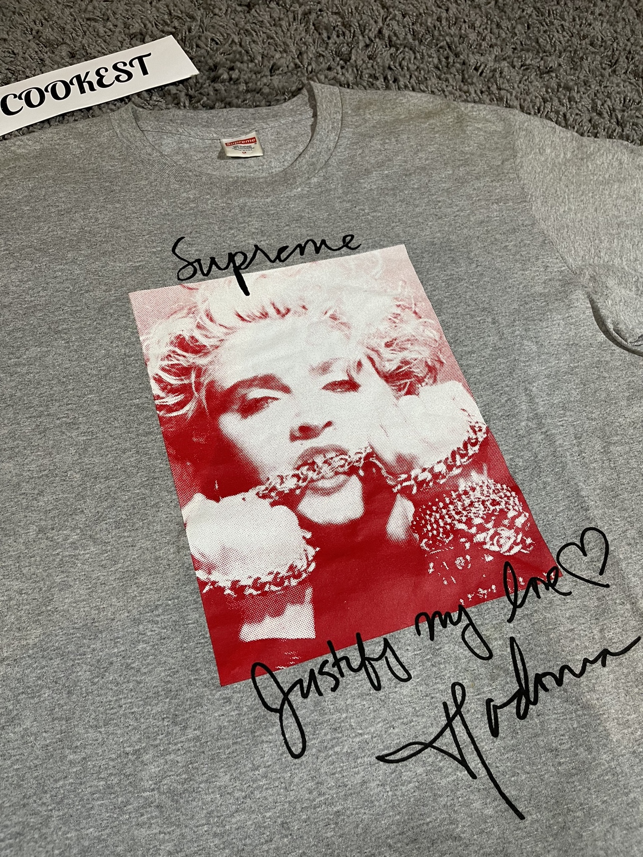 2018FW Supreme Madonna Tee T-Shirt Heather Grey image indicator(2)