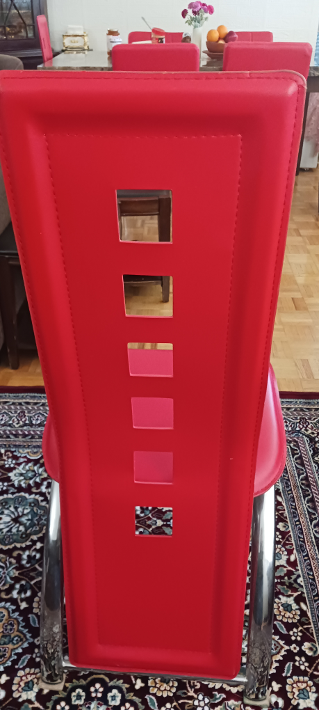 Red leather two elegant chair each $50 image indicator(3)