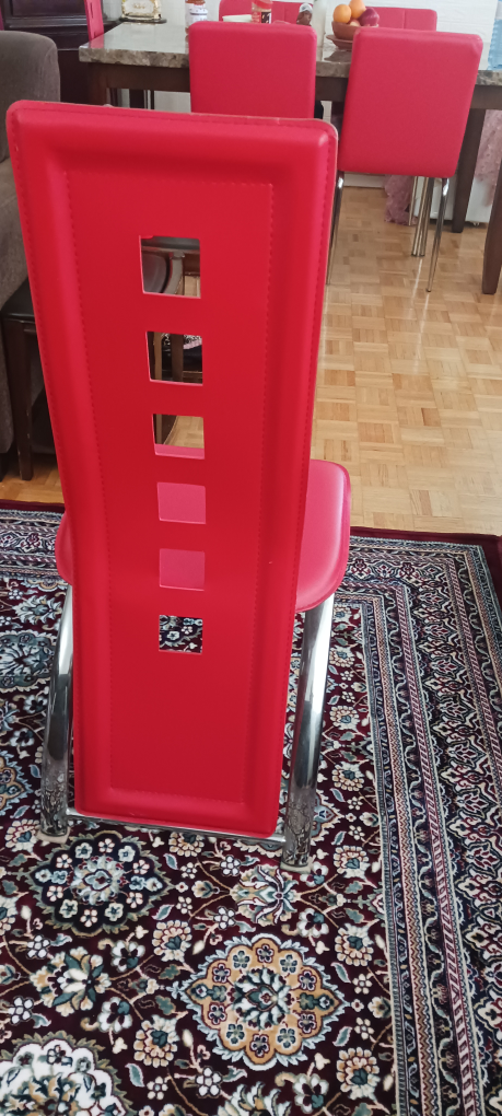 Red leather two elegant chair each $50 image indicator(4)