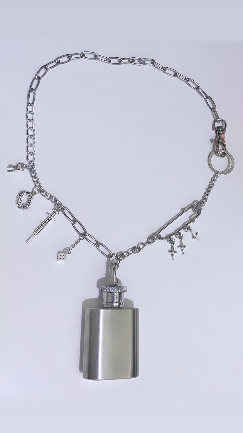 Stainless Steel Functional Flask Necklace (Handmade) thumbnail