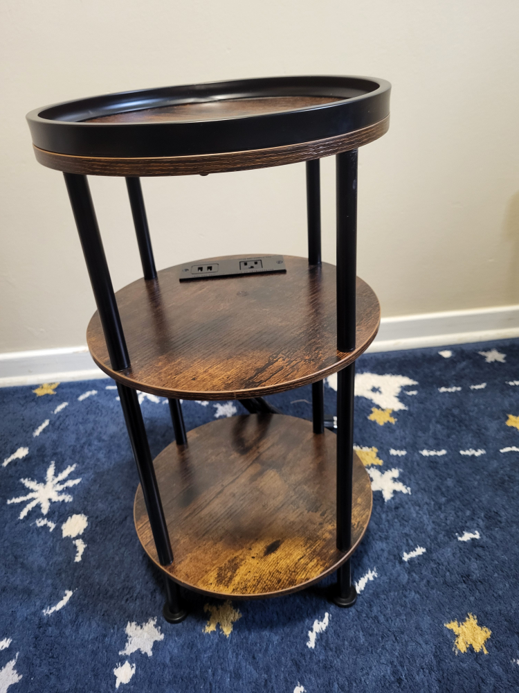 Round End table with charging station - photo 3