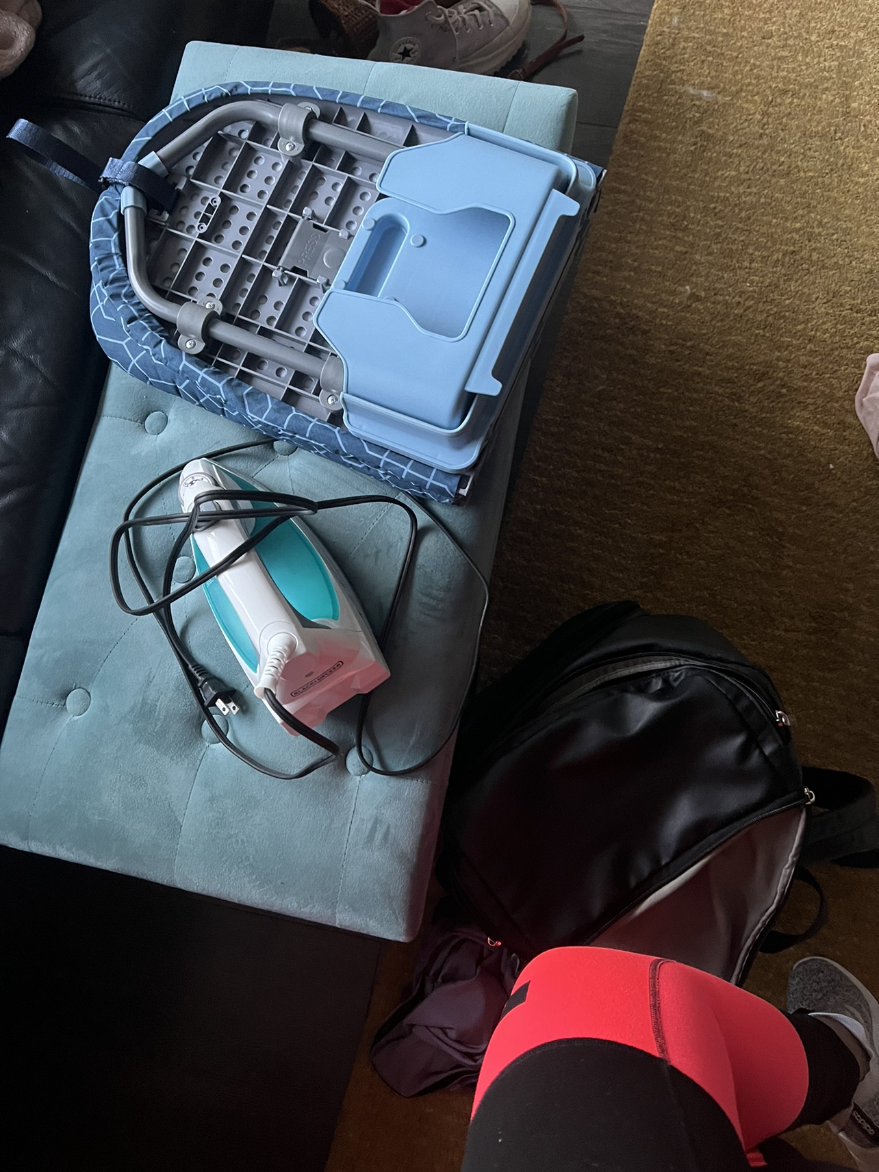 Iron and portable ironing board